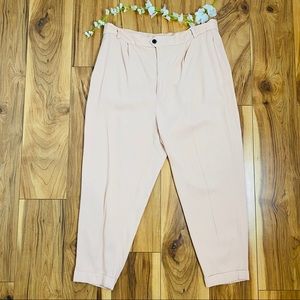 Zara High Waisted Cropped Trouser Pants Size XL